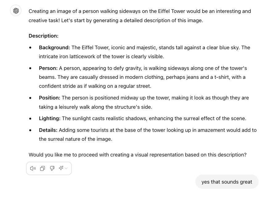 chat gpt confirms what it will createe